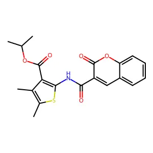 isopropyl 4,5-dimethyl-2-{[(2-oxo-2H-chromen-3-yl)carbonyl]amino}-3-thiophenecarboxylate structure