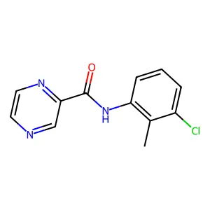 N-(3-chloro-2-methylphenyl)pyrazine-2-carboxamide structure