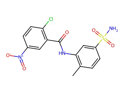2-chloro-N-(2-methyl-5-sulfamoylphenyl)-5-nitrobenzamide structure