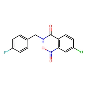 4-chloro-N-(4-fluorobenzyl)-2-nitrobenzamide structure