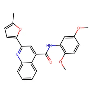 N-(2,5-dimethoxyphenyl)-2-(5-methylfuran-2-yl)quinoline-4-carboxamide structure