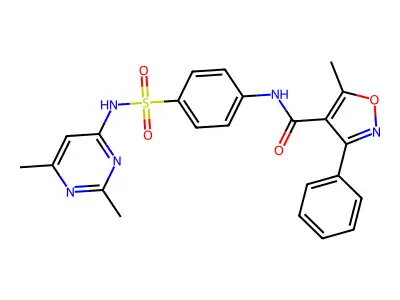 N-[4-[(2,6-dimethylpyrimidin-4-yl)sulfamoyl]phenyl]-5-methyl-3-phenyl-1,2-oxazole-4-carboxamide structure