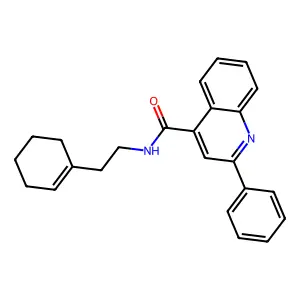 N-[2-(cyclohexen-1-yl)ethyl]-2-phenylquinoline-4-carboxamide structure