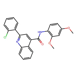 2-(2-chlorophenyl)-N-(2,4-dimethoxyphenyl)quinoline-4-carboxamide structure