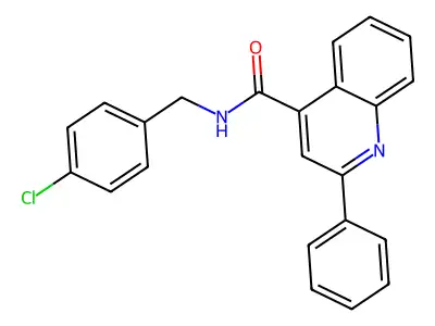 N-(4-chlorobenzyl)-2-phenyl-4-quinolinecarboxamide structure