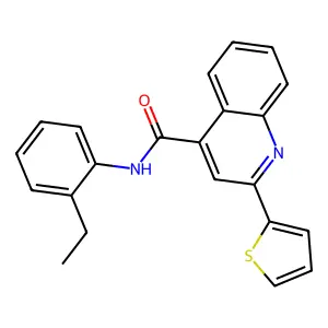 N-(2-ethylphenyl)-2-(thiophen-2-yl)quinoline-4-carboxamide structure