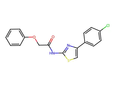 N-[4-(4-chlorophenyl)-1,3-thiazol-2-yl]-2-phenoxyacetamide structure