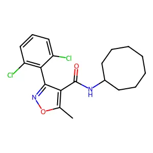 N-cyclooctyl-3-(2,6-dichlorophenyl)-5-methyl-1,2-oxazole-4-carboxamide structure