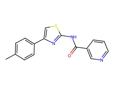 N-[4-(4-methylphenyl)-1,3-thiazol-2-yl]pyridine-3-carboxamide structure