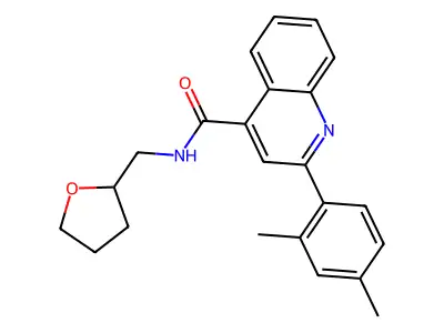 2-(2,4-dimethylphenyl)-N-(oxolan-2-ylmethyl)quinoline-4-carboxamide structure