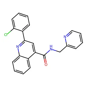 2-(2-chlorophenyl)-N-(2-pyridinylmethyl)-4-quinolinecarboxamide structure