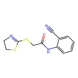 N-(2-cyanophenyl)-2-(4,5-dihydro-1,3-thiazol-2-ylsulfanyl)acetamide structure