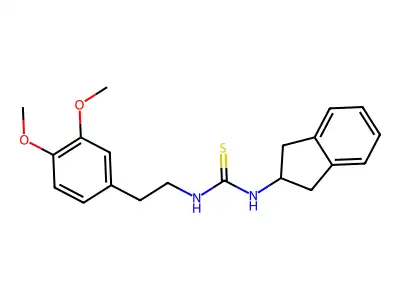 1-(2,3-dihydro-1H-inden-2-yl)-3-(3,4-dimethoxyphenethyl)thiourea structure
