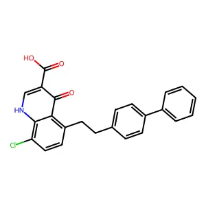 8-chloro-4-oxo-5-[2-(4-phenylphenyl)ethyl]-1H-quinoline-3-carboxylic acid structure