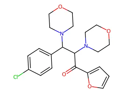3-(4-Chlorophenyl)-1-(2-furyl)-2,3-dimorpholin-4-ylpropan-1-one structure