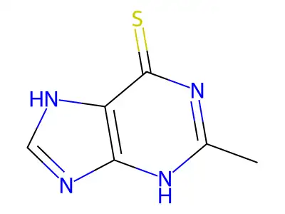 2-Methyl-6-thiopurine structure