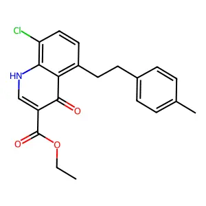 ethyl 8-chloro-5-[2-(4-methylphenyl)ethyl]-4-oxo-1H-quinoline-3-carboxylate structure