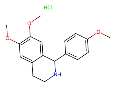 6,7-Dimethoxy-1-(4-methoxyphenyl)-1,2,3,4-tetrahydroisoquinoline hydrochloride structure
