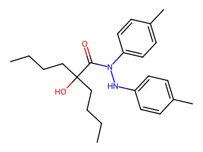 2-Butyl-2-hydroxyhexanoic acid 1,2-bis(4-methylphenyl)hydrazide structure