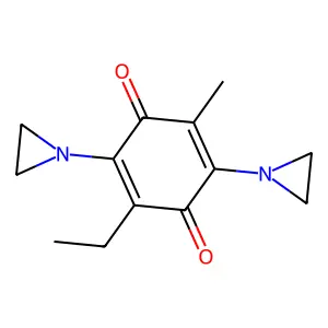 2,5-Cyclohexadiene-1,4-dione, 2,5-bis(1-aziridinyl)-3-ethyl-6-methyl- structure