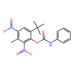 6-tert-Butyl-3-methyl-2,4-dinitrophenyl phenylcarbamate structure
