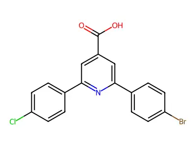 2-(4-Bromophenyl)-6-(4-chlorophenyl)pyridine-4-carboxylic acid structure