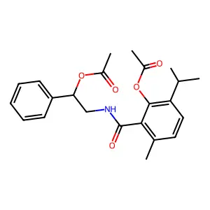 p-Cymene-2-carboxamide, 3-hydroxy-N-(beta-hydroxyphenethyl)-, diacetate structure