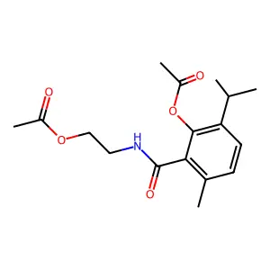 p-Cymene-2-carboxamide, 3-hydroxy-N-(2-hydroxyethyl)-, diacetate structure