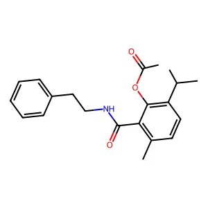 p-Cymene-2-carboxamide, 3-hydroxy-N-phenethyl-, acetate structure