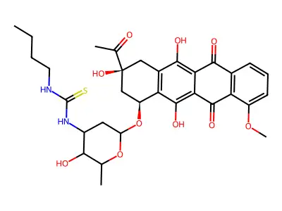 Daunomycin, N-butylthio-carbamoyl- structure