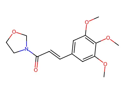 3-[1-Oxo-3-(3,4,5-trimethoxyphenyl)-2-propenyl]tetrahydrooxazole structure