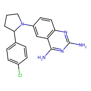 6-[2-(4-Chlorophenyl)pyrrolidin-1-yl]quinazoline-2,4-diamine structure