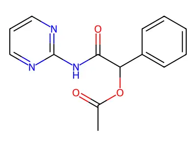 [2-Oxo-1-phenyl-2-(pyrimidin-2-ylamino)ethyl] acetate structure