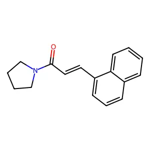 (E)-3-naphthalen-1-yl-1-pyrrolidin-1-ylprop-2-en-1-one structure