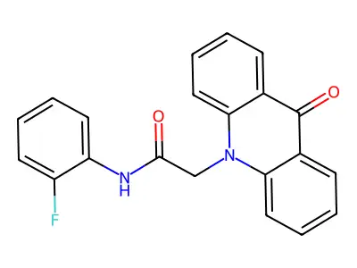 N-(2-fluorophenyl)-2-(9-oxo-9,10-dihydroacridin-10-yl)acetamide structure