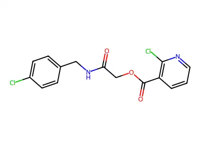 {[(4-Chlorophenyl)methyl]carbamoyl}methyl 2-chloropyridine-3-carboxylate structure