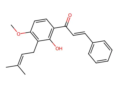2'-Hydroxy-3'-c-prenyl-4'-methoxychalcone structure