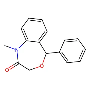 4,1-Benzoxazepin-2(3H)-one, 1,5-di-hydro-1-methyl-5-phenyl- structure
