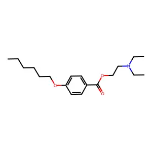 Benzoic acid, 4-(hexyloxy)-, 2-(diethylamino)ethyl ester structure
