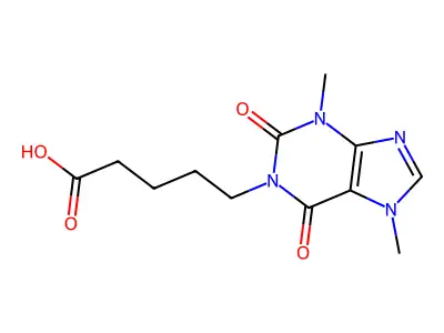 1-(4'-Carboxybutyl)-3,7-dimethylxanthine structure