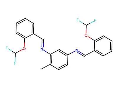 N1,N3-Bis[[2-(difluoromethoxy)phenyl]methylene]-4-methyl-1,3-benzenediamine structure