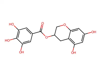 (5,7-Dihydroxychroman-3-yl) 3,4,5-trihydroxybenzoate structure