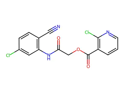 [(5-Chloro-2-cyanophenyl)carbamoyl]methyl 2-chloropyridine-3-carboxylate structure