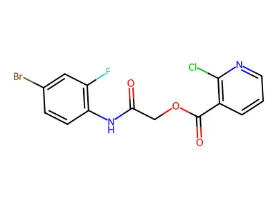 [(4-Bromo-2-fluorophenyl)carbamoyl]methyl 2-chloropyridine-3-carboxylate structure