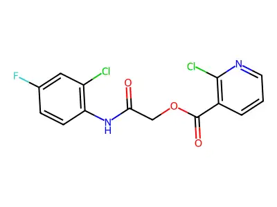 [(2-Chloro-4-fluorophenyl)carbamoyl]methyl 2-chloropyridine-3-carboxylate structure