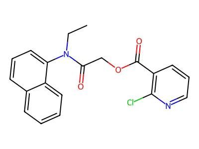 [2-[Ethyl(naphthalen-1-yl)amino]-2-oxoethyl] 2-chloropyridine-3-carboxylate structure