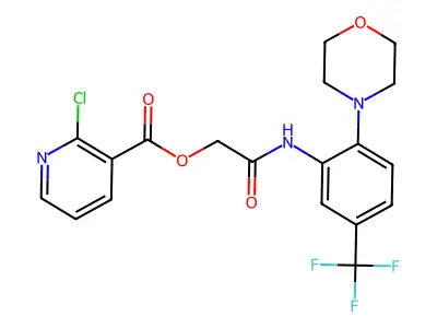 [2-morpholin-4-yl-5-(trifluoromethyl)phenyl]carbamoylmethyl 2-chloropyridine-3-carboxylate structure