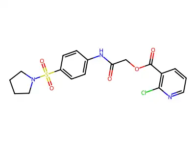 [2-Oxo-2-(4-pyrrolidin-1-ylsulfonylanilino)ethyl] 2-chloropyridine-3-carboxylate structure