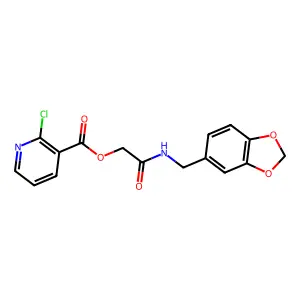 [2-(1,3-Benzodioxol-5-ylmethylamino)-2-oxoethyl] 2-chloropyridine-3-carboxylate structure