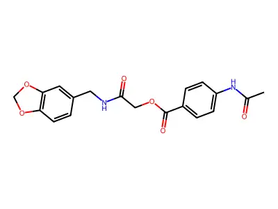 [2-(1,3-Benzodioxol-5-ylmethylamino)-2-oxoethyl] 4-acetamidobenzoate structure